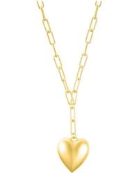Adornia - 14k Plated Adjustable Oversized Puffy Heart Necklace - Lyst