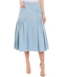 Carolina Herrera A-line Skirt - Blue