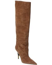 KHAITE - Bella Suede Knee-High Boot - Lyst