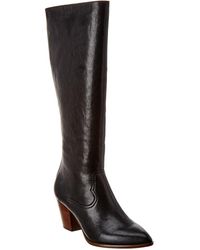 Frye Reed Inside Zip Tall Leather Boot - Black