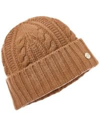 Bruno Magli - Chunky Cable Cuffed Cashmere Hat - Lyst