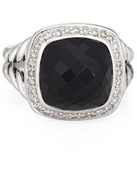 David Yurman - Albion 0.22 Ct. Tw. Diamond & Onyx Ring (Authentic Pre- Owned) - Lyst