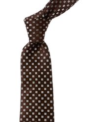 Canali - Brown Squared Silk Tie - Lyst