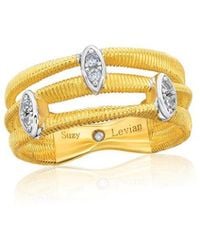 Suzy Levian CZ Jewelry - Suzy Levian Golden Helix Cz Ring - Lyst