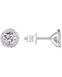 Diana M. Jewels - Fine Jewelry 14k 1.04 Ct. Tw. Diamond & White Topaz Studs - Lyst