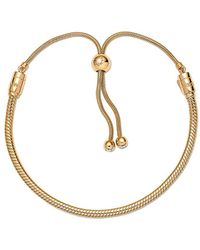 PANDORA - Moments 14k Plated Cz Snake Chain Bracelet - Lyst