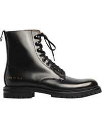Common Projects Leather Combat Boot - Black