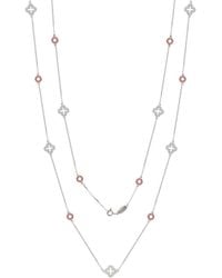 Suzy Levian - 0.02 Ct. Tw. Diamond & Sapphire & Created Sapphire Station Necklace - Lyst