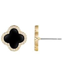 Adornia - 14K Plated Cz Halo Clover Stud Earrings - Lyst