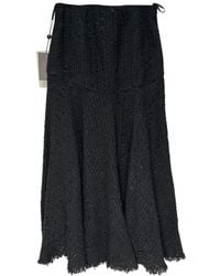 McQueen - Raw-Edge Trim Midi Length Skirt, Size It (Authentic Pre- Loved) - Lyst