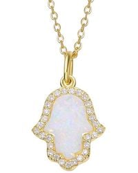 Genevive Jewelry - Rachel Glauber 14K Plated Cz Pendant Necklace - Lyst