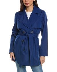 Via Spiga - Double-Breasted Short Trench Coat - Lyst