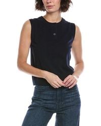 Vince - Wool & Cashmere-Blend Henley Crew Neck Shell - Lyst