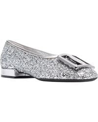 Ferragamo - Logo Plaque Leather Ballet Flat - Lyst