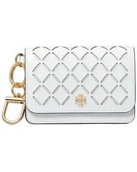 Tory Burch - Emerson Perforated Leather Flap Card Case - Lyst