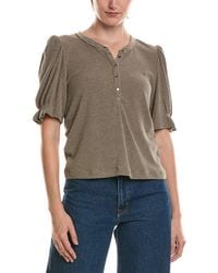 Michael Stars - Jayden Ribbed Henley Femme Top - Lyst