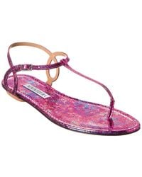 Aquazzura - Almost Bare Snake-Embossed Leather Sandal - Lyst