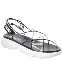 Prada - Vinyl & Leather Sandal - Lyst