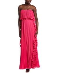 Badgley Mischka - Octo Ruffle Pleated Gown - Lyst