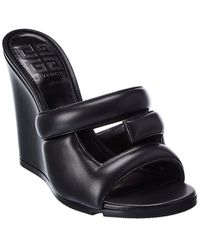 Givenchy 4g Leather Wedge Sandal - Black