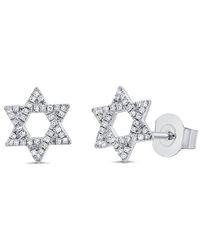 Sabrina Designs - 14k 0.14 Ct. Tw. Diamond Star Of David Studs - Lyst