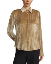 Lafayette 148 New York - Button Front Slim Silk-Blend Blouse - Lyst