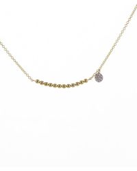 Meira T - 14k Diamond Beaded Bar Necklace - Lyst