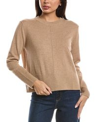 Forte - Exposed Seam Crewneck 100% Cashmere Sweater - Lyst