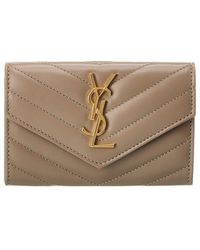 Saint Laurent - Small Matelasse Leather Envelope Wallet - Lyst