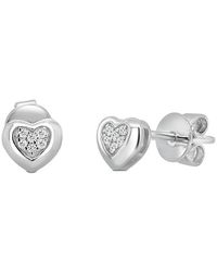 Sabrina Designs - 14K 0.04 Ct. Tw. Diamond Heart Stud Earrings - Lyst