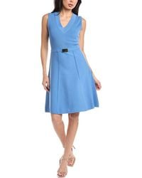 St. John - Flared Knit Midi Dress - Lyst