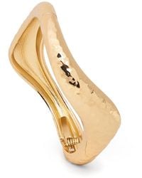 Saachi - Hammered Wave Hinged Cuff Bracelet - Lyst