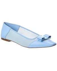 Ferragamo - Mesh & Leather Flat - Lyst