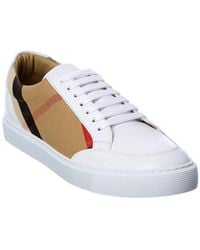 Burberry - Vintage Check Canvas & Leather Sneaker - Lyst