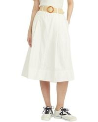 Draper James - Contrast Belt Linen Skirt - Lyst