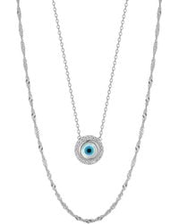 Glaze Jewelry - Silver Cz Singapore & Evil Eye Necklace Set - Lyst