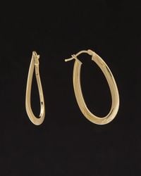 Italian Gold - 14k Wave Oval Hoops - Lyst
