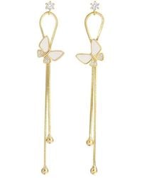 Eye Candy LA - Naomi Butterfly Fringe Cz Drop Earrings - Lyst