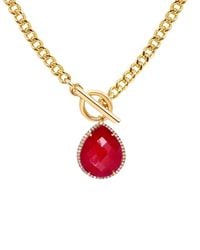 Liv Oliver - 18K 24.75 Ct. Tw. Rubies Cz Drop Necklace - Lyst