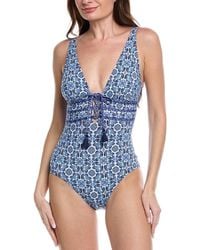Tommy Bahama - Terrazzo Tile Tie-Front One-Piece - Lyst
