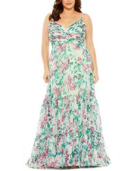 Mac Duggal - Plus Floral Tiered Ruched Gown - Lyst