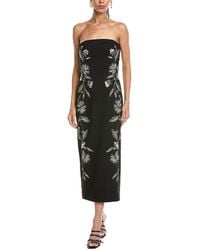 Cinq À Sept - Floral Mixed Media Niles Midi Dress - Lyst