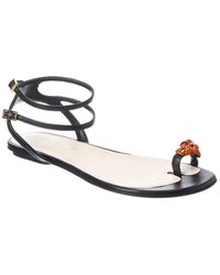 【関税込み】Lanvin ブラック Swing Melodie ヒールサンダル Lanvin Swing Melodie 45 Leather Sandal in Black | Lyst