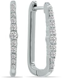 Lab Grown Diamonds - 14k 0.20 Ct. Tw. Lab-grown Diamond Huggie Hoops - Lyst