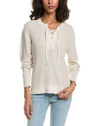Forte - Lace-Up Rib Crewneck Sweater - Lyst