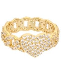 Juvell - 18k Plated Cz Heart Ring - Lyst