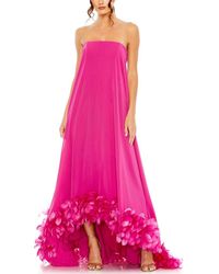 Mac Duggal - Strapless Flare Feather Hem Gown - Lyst