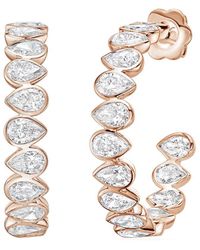 Diana M. Jewels - Diana M. 14K Rose 6.00 Ct. Tw. Lab-Grown Diamond Hoop Earrings - Lyst