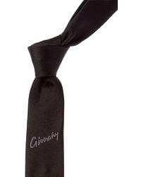 Givenchy - Black Logo Itallique Silk Tie - Lyst