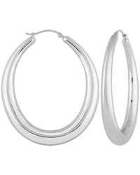 Jane Basch - Silver Oval Hoops - Lyst